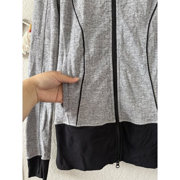 Lululemon Nice Asana Jacket Herringbone Black Gray Luon Yoga Outdoor Active 4 - Picture 7 of 10